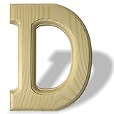 Heather's cf Unfinished Pine Wood Letter for Wall Decor, 6 Inch Standing Letter D, Christmas Sign Board Decoration