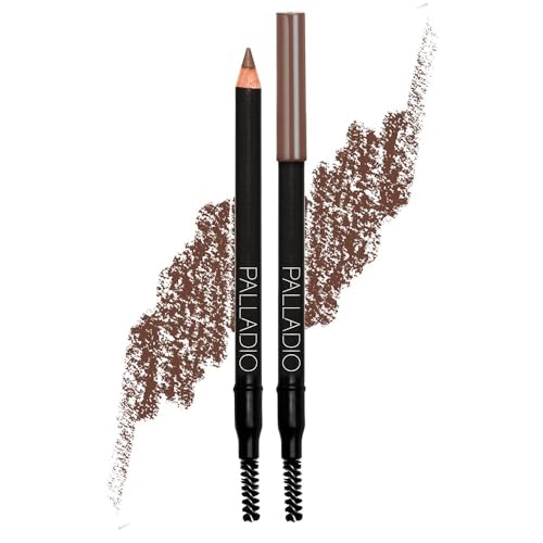 Palladio Brow Pencil & Brush for Eyebrows, Dark Brown