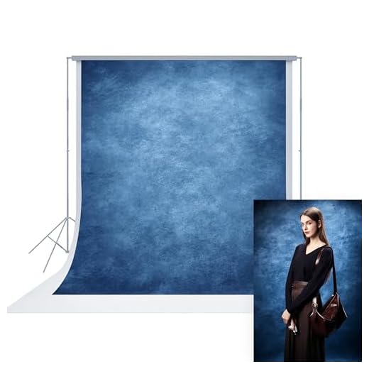 UrcTepics 5×7 ft Blue Fabric Photo Backdrops, Abstract Texture Backdrop for Headshots and Portraits, Photography Background for Studio and Vedio.