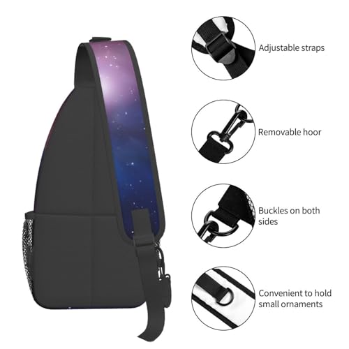 Bolso bandolera estampado galaxia azul y púrpura miniatura 5