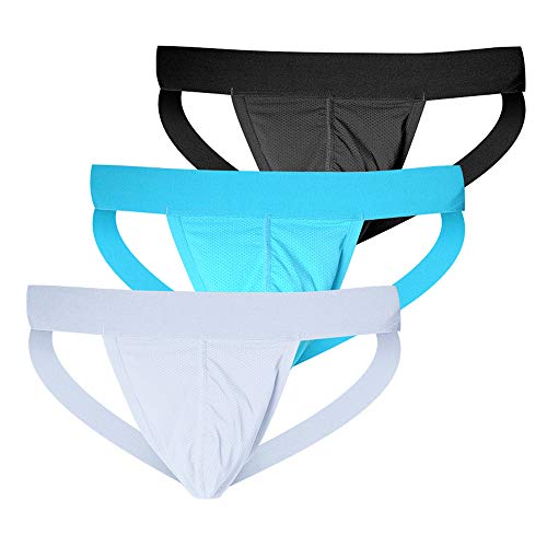 Nightaste Ropa Interior Atlética de Funcionamiento Partidario para Hombres Suspensorio Transpirable (M, 3 Colores)