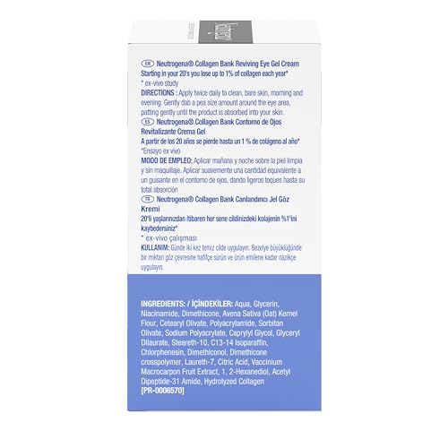 Neutrogena Collagen Bank Contorno de Ojos Revitalizante Crema Gel, 1 x 15 ml, crema ojeras y bolsas con micropéptidos, mejora los 5 signos tempranos del envejecimiento - imagen 2