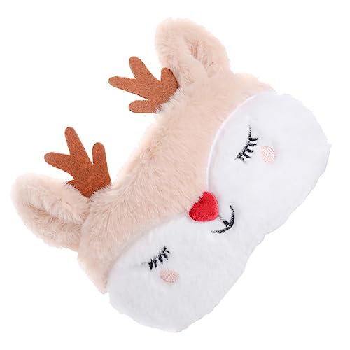 FRCOLOR シーシー呼吸可能な式アイマスク 繊細なヘラジカ刺繍付き 遮光 スナップ留め 目隠しパッチ 睡眠用 プレゼントに