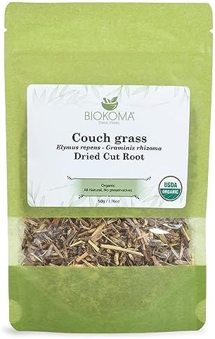 Biokoma Pure and Organic Couch Grass Dried Cut Root 50g (1.76oz) in Resealabl...