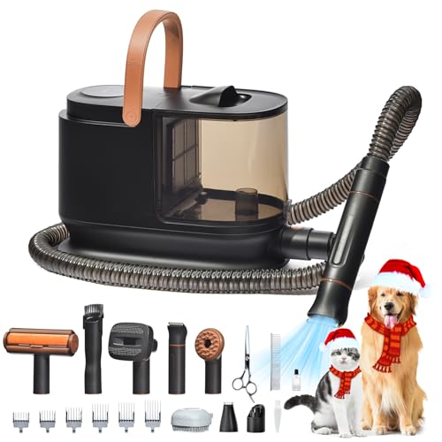 Bunfly Dog Hair Vacuum, Dog Grooming Kit, Pet Grooming Vacuum,13,000kPa ...