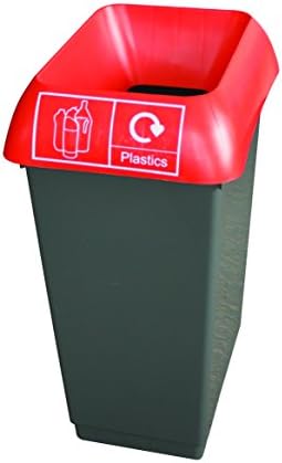 Chabrias Ltd 50 Litre Recycling Waste Bin - Made in England From 100% Recycled Plastic (Black Lid & Battery Logo)