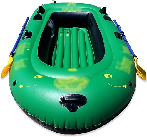 Bateau gonflable de pêche triple ELzEy en caoutchouc vert pour lac et rivière