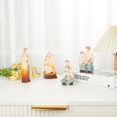 Maozyiltle Resin Family Figurines Give Friends Gifts,Couple Hugging Statue，Father Son Statues,Family Meaningful Mementos,Shelf Decor And Valentine'S Day  thumb #6