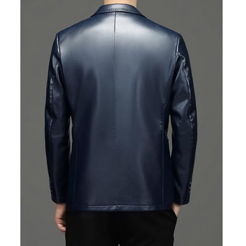 Blazer de cuero casual para hombre miniatura 4