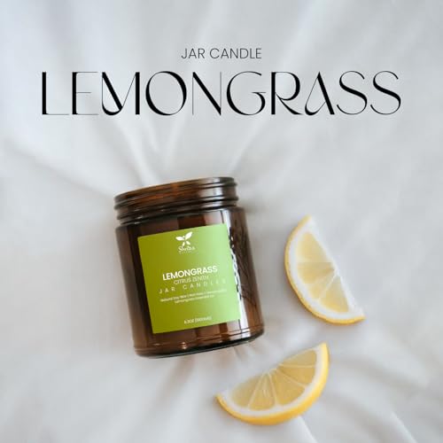 Image of Lemongrass Soy Candle, 180g, Essential Oil Aromatherapy Candle, 100% Soy Wax, Non-Toxic Clean Burn, Fresh Citrus Scent for Home Decor, 40+ Hour Burn, for Bedroom & Living Room