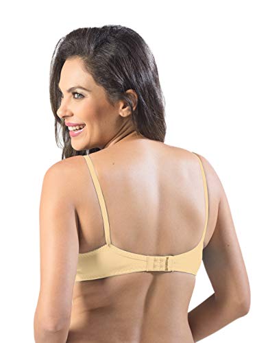 Image of SONARI Womens Non Padded Regular Cotton Bra | Wire-Free, Medium Coverage, Sewn-in Bump for Natural Lift, Polycotton Blend Fabric, Hook & Eye Closure, Adjustable Straps - Violet