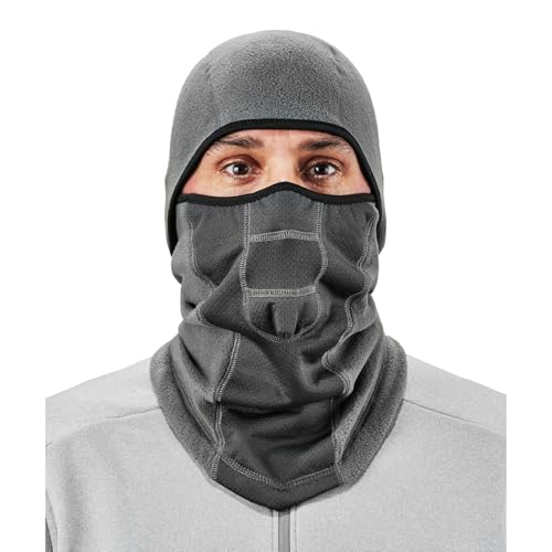 Ergodyne N-Ferno 6823 Balaclava Ski Mask, Wind-Resistant Face Mask, Hinged Design, Each, Gray