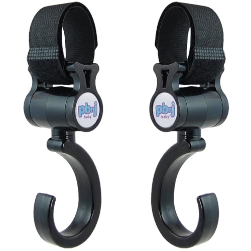 Image of PBnJ baby Stroller Hooks 2 Pack Organizer Clip Travel Purse Shopping Diaper Bags
