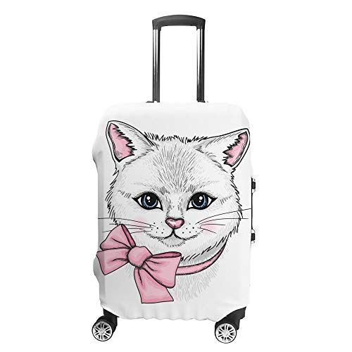 Housse de voyage pour valise Cheshongg lavable et anti-poussière motif chat mignon