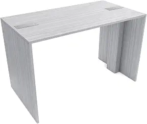 Skutchi Designs Inc. Standing Height 4 Person Collaboration Table, 36x66, All Laminate, White Cypress and Silver