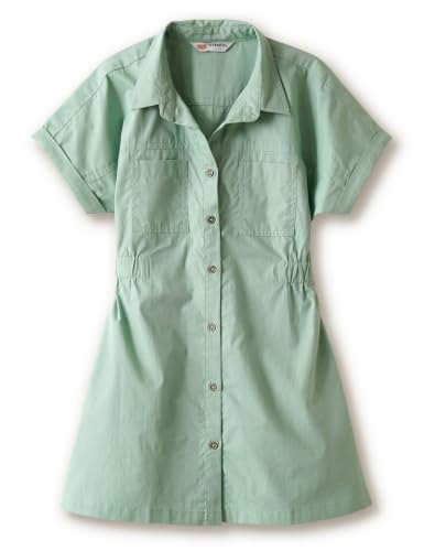 Image of Amazon Brand - Symbol Girl's Cotton Denim Shirt Knee-Length Casual Dress