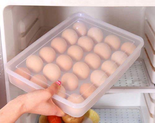 Cpixen24 Grids Clear Plastic Egg Container Dispenser Box Case Holder Egg Basket Tray Useful for Home, Kitchen & Poultry (Multicolor)