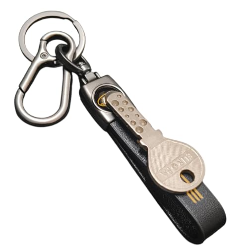 Image of Leather Keychain for Bike & Car Keys | 4 Color Leather with Durable 360 Degree Rotate head and Safety Metal Clip