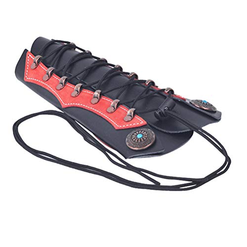 Cambano Armschutz Bogenschießen Leder Armschutz Jagd Schießen Pfeil Bogen Ausrüstung Zubehör Unterarmschutz Schnürsenkel Armband Armschutz Stulpe Manschette mittelalterliche Armschienen Cover