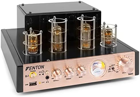 Fenton TA60 Stereo Valve Amplifier with Bluetooth, Vacuum HIFi Tube Amp, 2x 50W Max