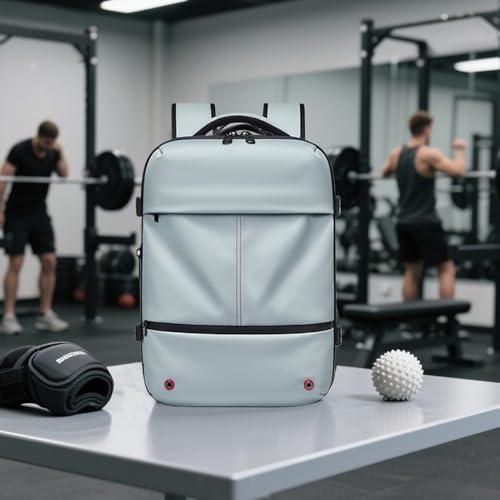 Sac à dos compression sous vide grand volume 48L étanche de camping bleu