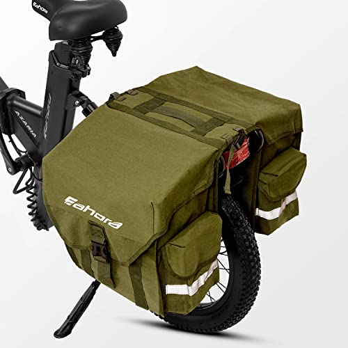 Eahora Double Pannier Bike Bags For Rear Bicycle Rack Trunk Bag With Adjustable Hooks Waterproof Large Capacity Cycling Luggage Carrier For Traveling Commuting Camping And Outdoor Suitable X5 X7 #TOP2