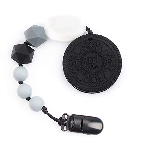 Bebe Pacifier Clip with Biscuit Shaped Teether Toy for Boys