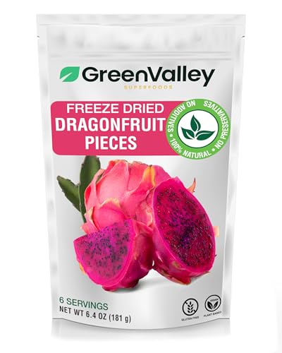 Green Valley Superfoods Freeze Dried Dragon Fruit - Vibrant Pitaya