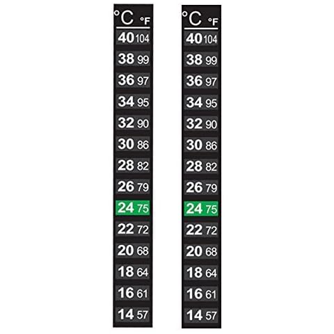 Pack of 2 x Aquarium and Homebrew Adhesive 14-40C Thermometer - Liquid Crystal Display - New Liquid Crystal Technology Cover