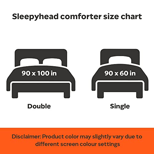 Image of Sleepyhead 220 GSM Microfiber Reversible Comforter - Double Bed (90″x100″) Coffee Brown & Ash Grey | All-Season Soft, Ultra-Cozy Quilt Blanket