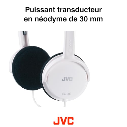 Casque Stéréo JVC HA-L50-W – Pliable, Léger, Filaire - vue 7