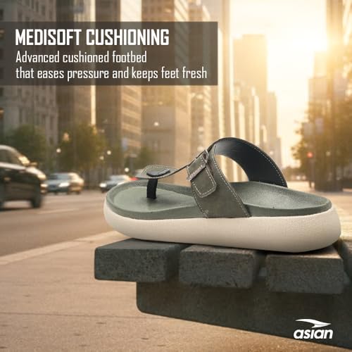 Image of ASIAN Doctor Soft Medisol-02 Men's Orthopedic Slippers | Lightweight Comfort Slippers with Arch Support, Cushioned Footbed, Anti-Slip Soft Sole, Durable Stylish Daily Wear