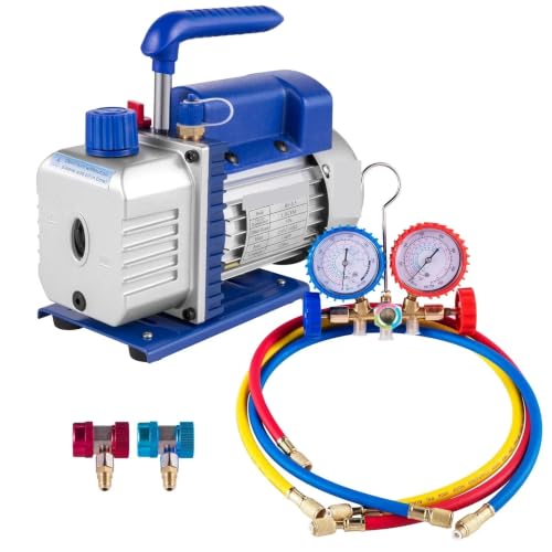 Bomba de vacío para refrigeración de una etapa con o sin manómetro, 1,8 CFM, para mantenimiento de aire acondicionado y HVAC miniatura 2
