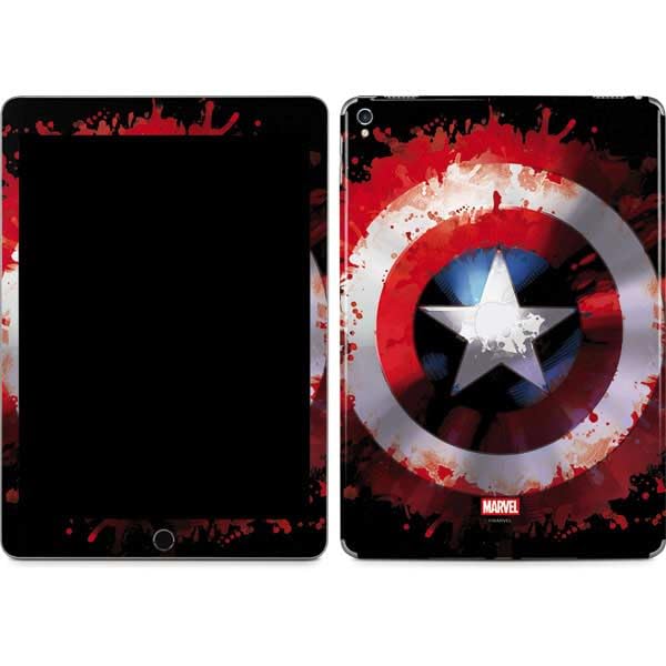 Skinit Decal Tablet Skin Compatible with iPad Pro 12.9in (2017) - Officially Licensed Marvel Captain America Star Shield Design