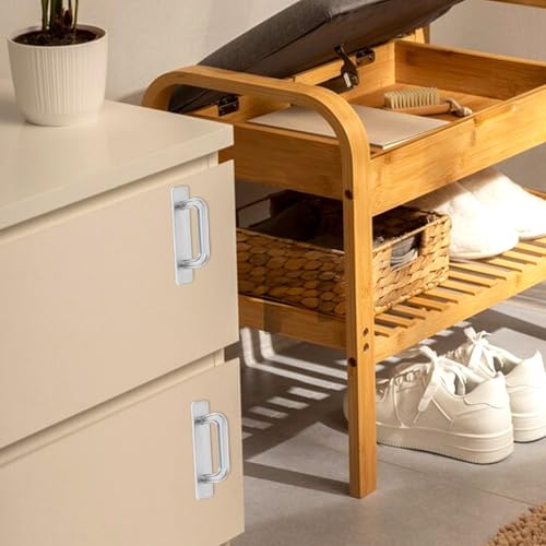 Yuomeaz 2 Stück Selbstklebende Schrankgriffe, Ser Kunststoff Balkontürgriff ohne Bohren, Möbelgriff Außen zum Kleben für Fenster, Schublade, Schrank, Möbel Hardware