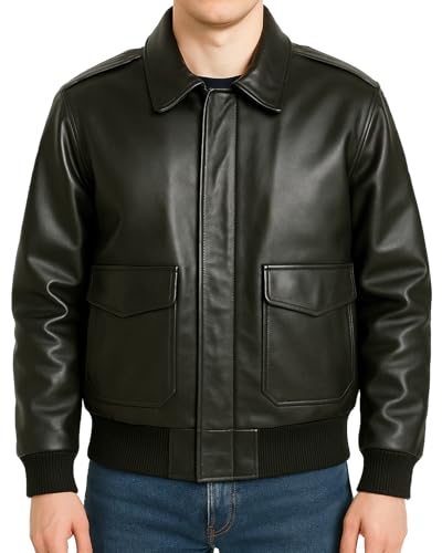 ジャケット・アウター 90s A-2 type real leather flight jacket EASTIFIED Mens A-2 Leather Bomber Jacket - WWII Aviator