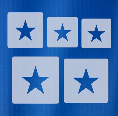 Motiv Schablonen Set • 5 einzelne Sterne • 1 cm, 2cm, 3cm, 4cm, 5cm groß