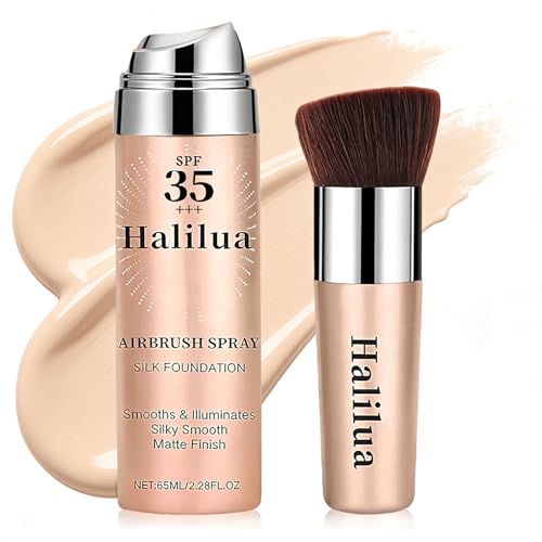 Airbrush Makeup Foundation,SPF 35 Full Coverage Foundation for Mature Skin,