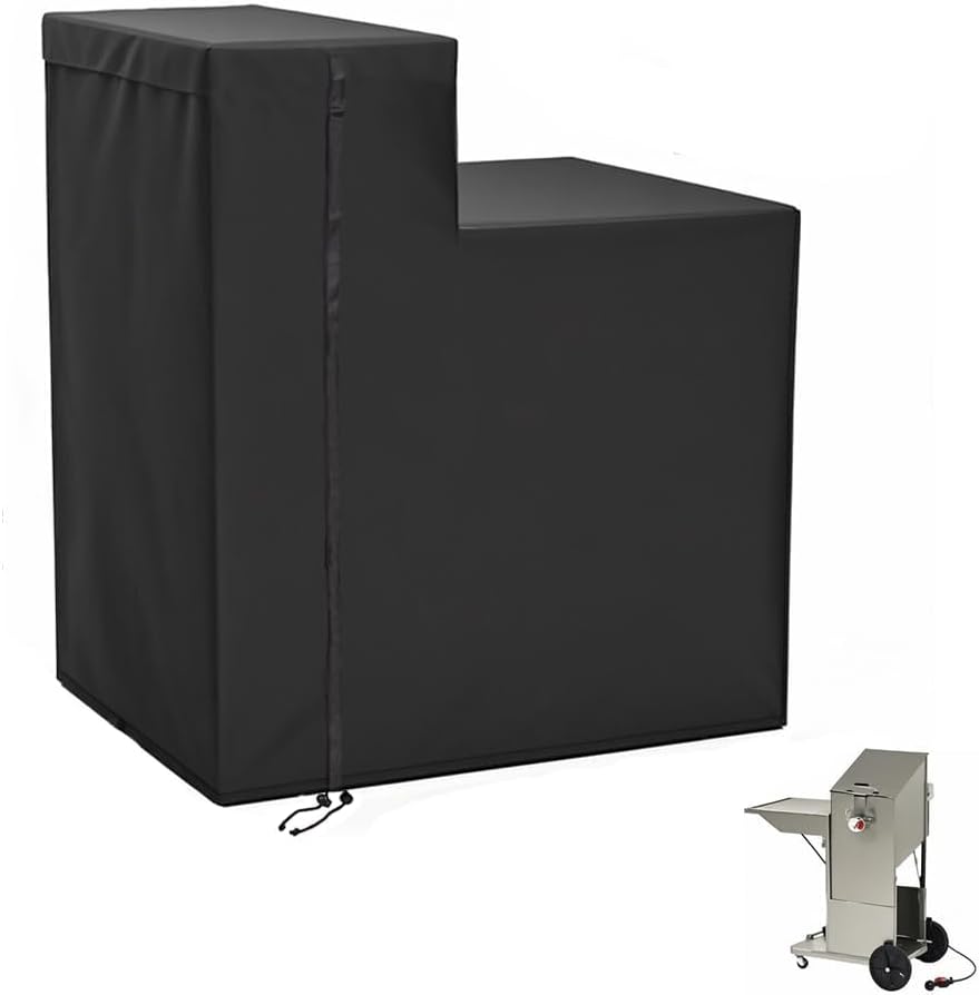 Deep Fryer Cover for Bayou Classic 700-701 4 Gallon Deep Fryer Without Side Cart,Outdoor Waterproof Heavy Duty Dust-Proof Heat-Resistant Protect Turkey Frying Accessories Cover (34.5"L × 27"W × 39"H)