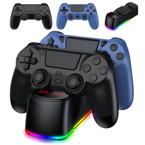 AROEVEIB 2 Pack Controller Charger Dock for PS4, Wireless