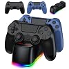 AROEVEIB 2 Pack Controller with Charger Dock for PS4 Wireless Game Controller, with LED Charging Dock Station, 2 USB Cable