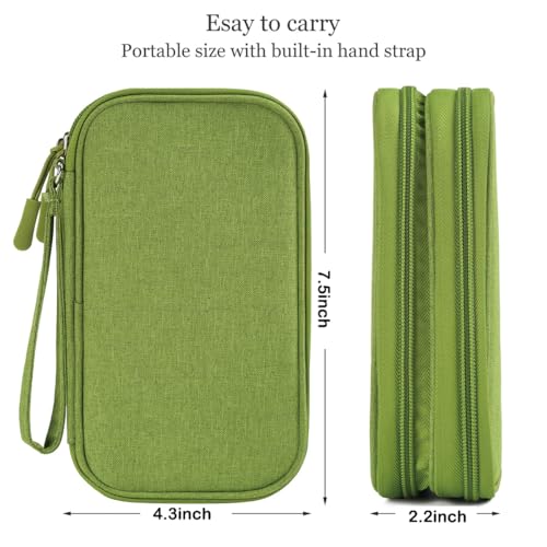 CAAORDKSO Electronic Organizer Travel Cable Accessories Bag, Tech Pouch Electronic Organizer Case, Travel Essentials for Cable, Cord, Charger, Phone, SD Card, Power Bank, Earphone (Grass Green,Medium) by CAAORDKSO - Used condition - Image 4