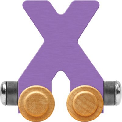 Maple Landmark NameTrain Pastel Letter Car X - Made in USA (Lavender)