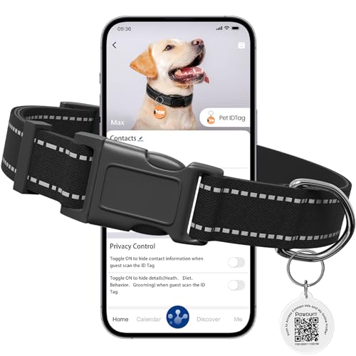 Reflective Dog Collar for Small Dogs with Dog Tags Personalized & Quick Release Buckle, Adjustable and Comfortable Nylon Pet Collar