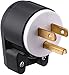 Miady Right Angle Nema 5-15P AC Plug Replacement, 125 Volt 15amp Straight Blade Easy Assembly Male Plug DIY 12 Directions Adjustable AC Connector, Grounding Type/UL listed, Black-White