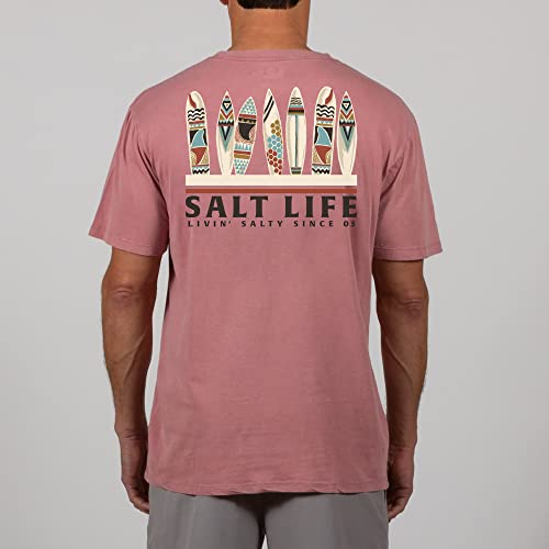 Salt Life Mens Retro Boards Short Sleeve Salt Washed Pocket Tee T Shirt, Dark Mauve, Large Us #TOP3