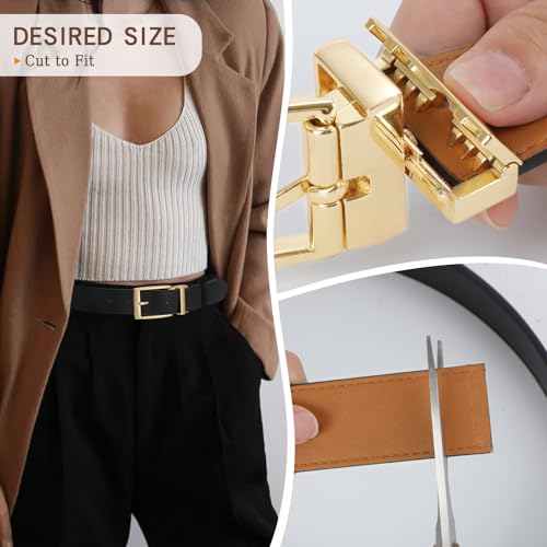 VONMELLI Reversible Belt for Women Leather Belts for Jeans Pants Fashion Ladies Dress Belt Trim to Fit4