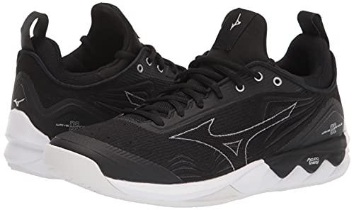 Mizuno Womens 2 Wave Luminous Women S Volleyball Shoe 9 0900 , Black/White, Us #TOP5