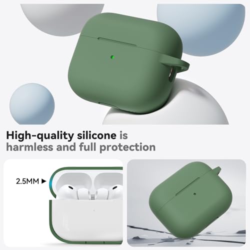 Image of Ljusmicker for AirPods Pro 3 Case 2025 with Cleaner Kit,Sprout Green | Soft Silicone Protective Cover for Apple AirPod Pro 3rd Generation Case with Keychain for Women Men,Shockproof