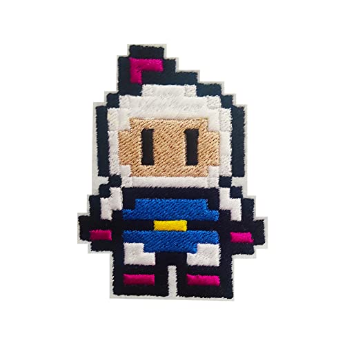 Bling! Handmade - Personnage de Jeu Écusson Brodé Thermocollant Arcade Jeux Vidéo | Coudre Coller | Emblème Applique Badge Pin Vêtements T-shirts Jeans Chapeaux Pantalons Accessoires Sacs à Dos | (BLAC 8 BITS)
